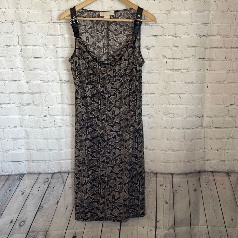 Michael Kors Women’s Snake Print Buckle Straps Dress‎ Size Medium